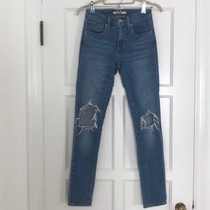 Levi’s 721 High Rise Skinny Jean with Knee Holes